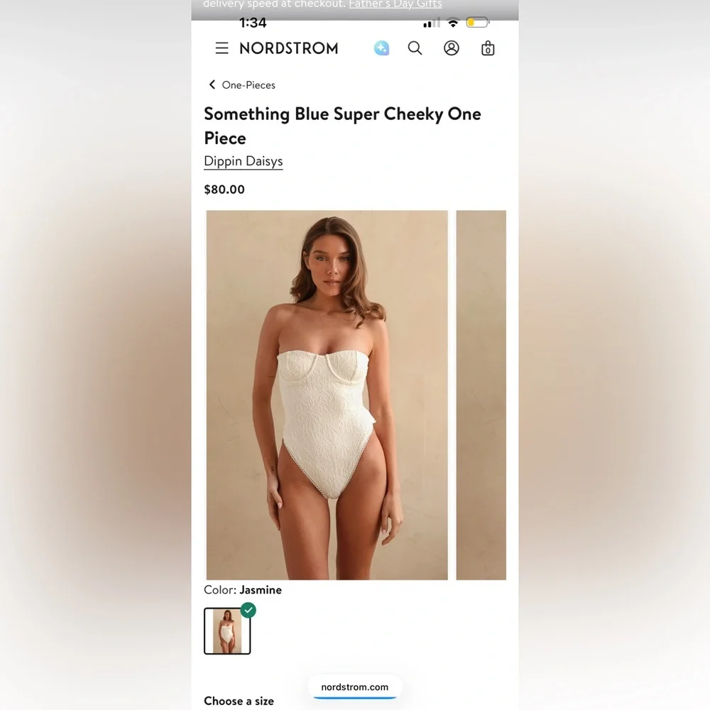 Dippin' Daisy's Jasmine Textured Strapless One-Piece - Cream